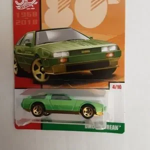 Hot Wheels DMC DeLorean - 1:64 Scale Die-Cast Car, Green, 80s Style - View #7